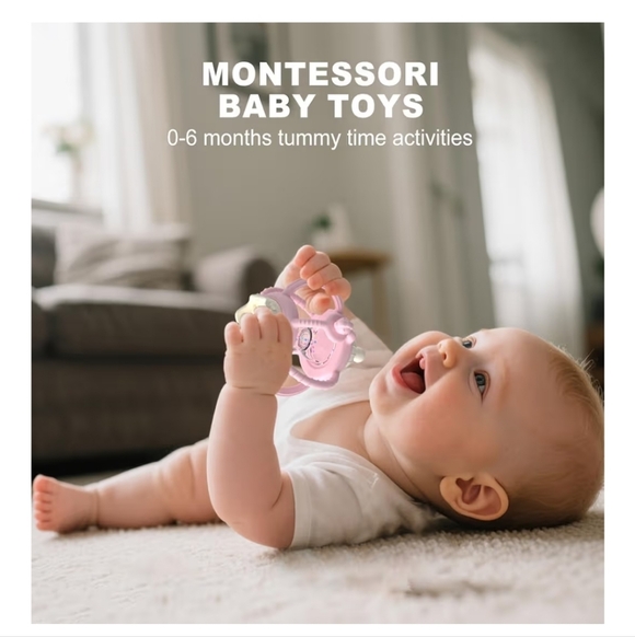 Pink and White Sensory Baby Teething Toy - Picture 4 of 10